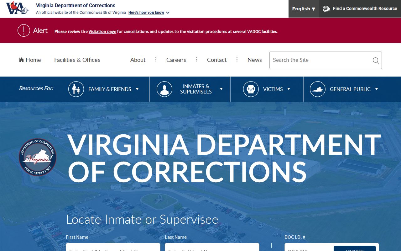 Henrico County criminal custody search through the VADOC locator